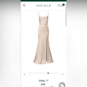 Amsale Champagne Chloe Bridesmaid Dress